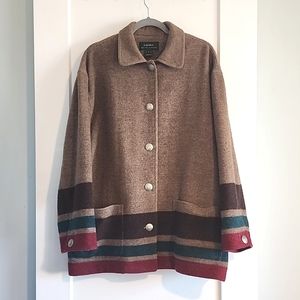 Vintage Lauren by Ralph Lauren Western Wool Hudson Bay Blanket Coat size large